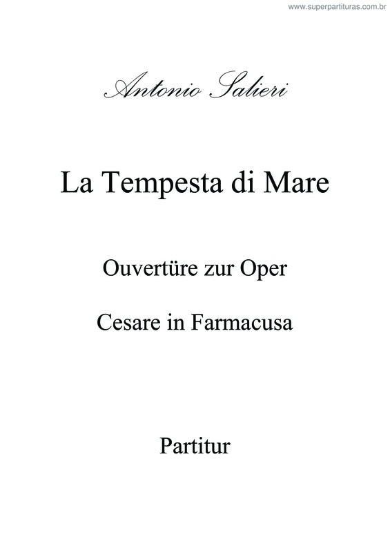 Partitura da música La Tempesta di Mare