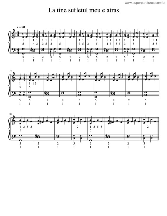 Partitura da música La Tine Sufletul Meu E Atras