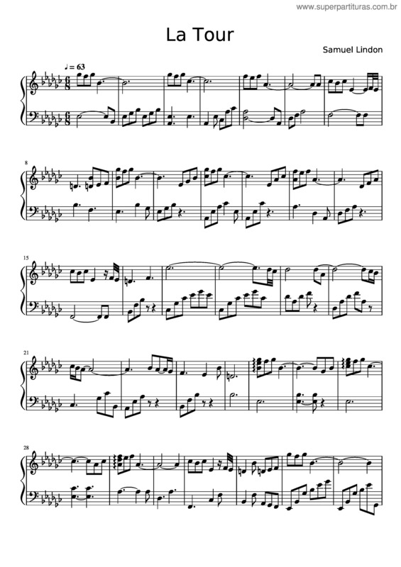 Partitura da música La Tour