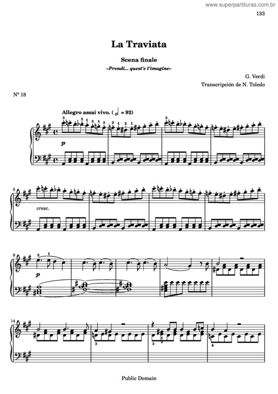 Partitura da música La traviata v.12