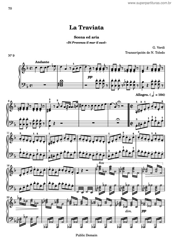 Partitura da música La traviata v.17