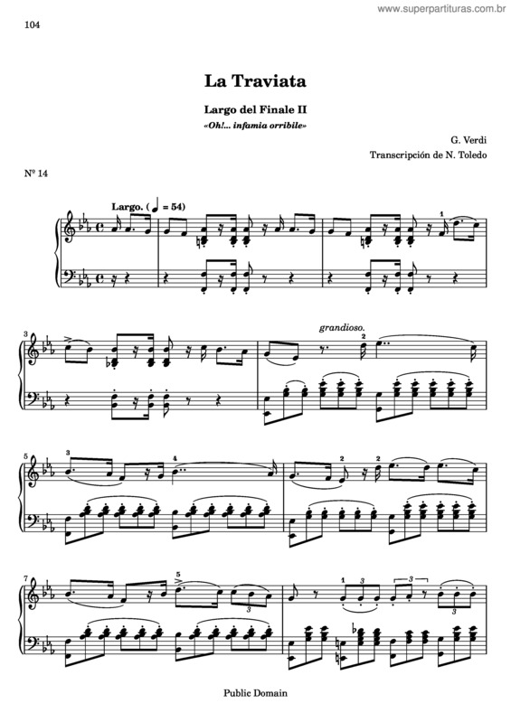 Partitura da música La traviata v.18