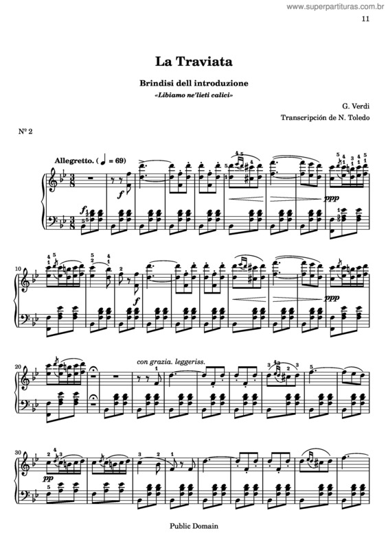 Partitura da música La traviata v.2