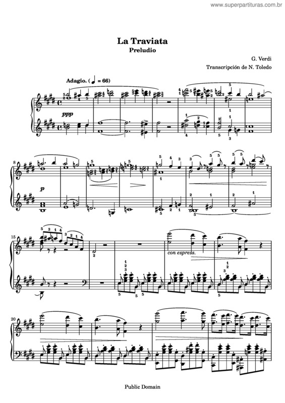 Partitura da música La traviata v.3