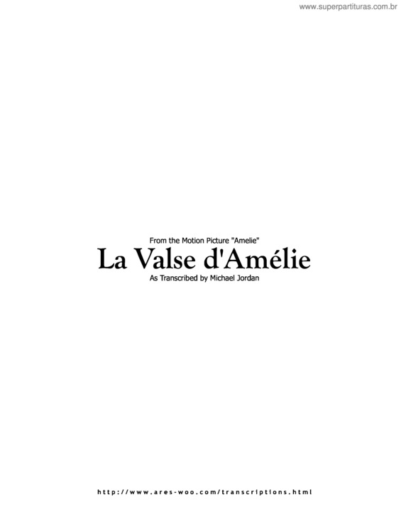 Partitura da música La Valse D`Amelie v.5