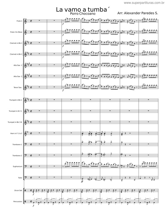 Partitura da música La Vamo A Tumba´