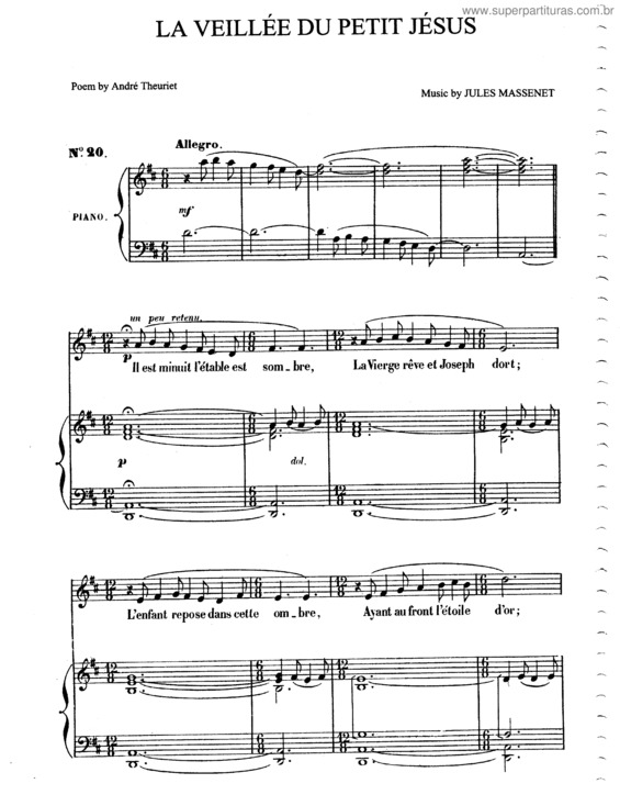 Partitura da música La Veillée du Petit Jésus