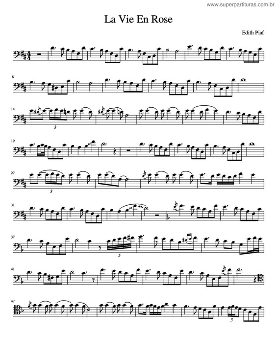 Partitura da música La Vie En Rose v.3