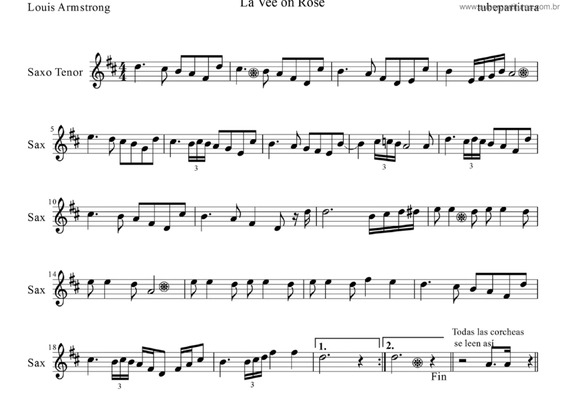 Super Partituras - La Vie En Rose v.4 (Louis Armstrong)