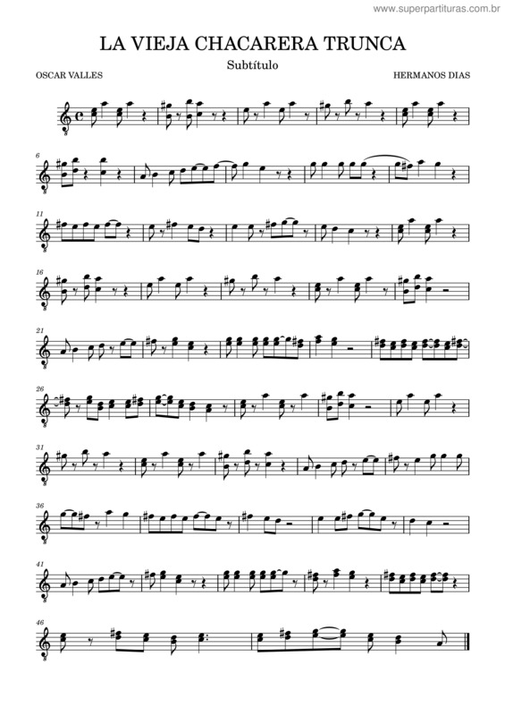 Partitura da música La Vieja Chacarera Trunca