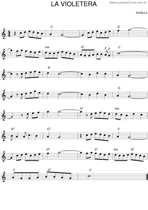 Partitura da música La Violetera v.2