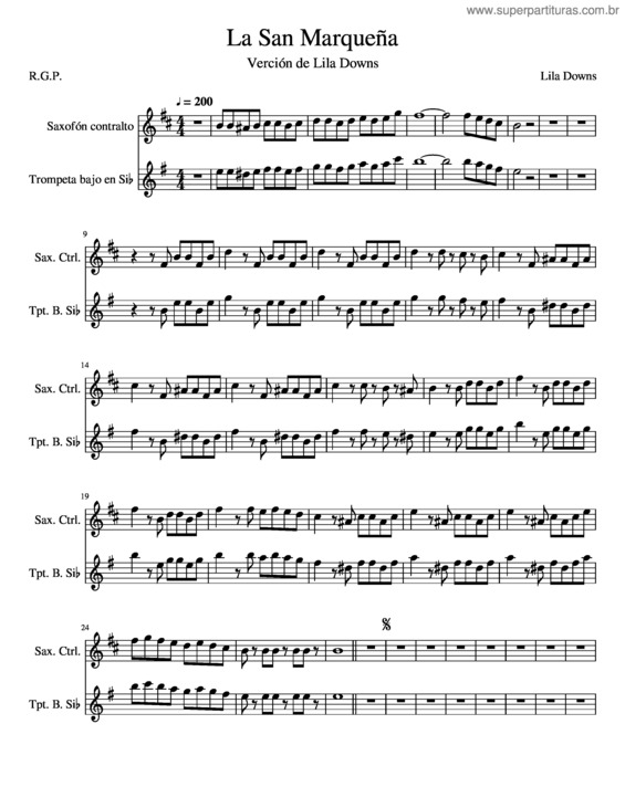 Partitura da música La_San_Marqueña Lila Dowms
