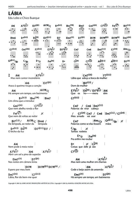 Partitura da música Lábia