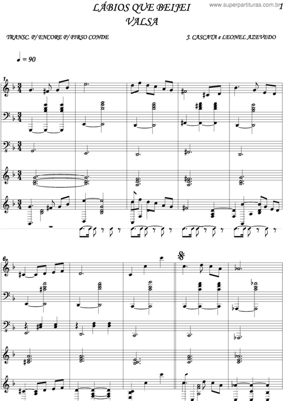 Partitura da música Lábios Que Beijei v.2