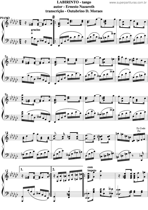 Partitura da música Labirinto v.3