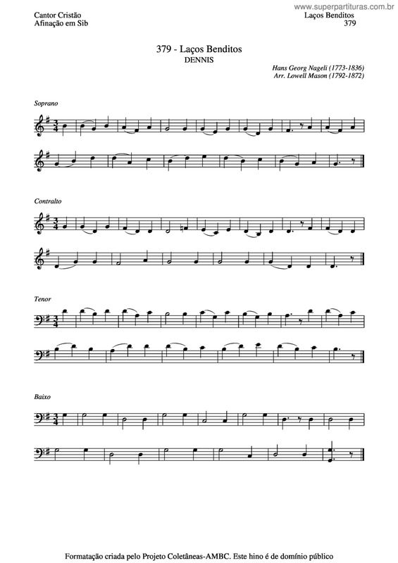 Partitura da música Laços Benditos v.3