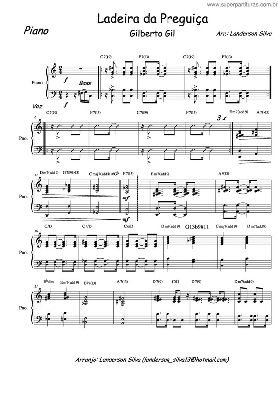 Partitura da música Ladeira Da Preguiça v.4