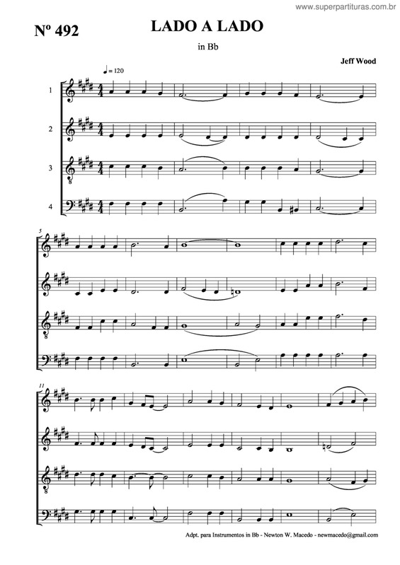 Partitura da música Lado A Lado v.2