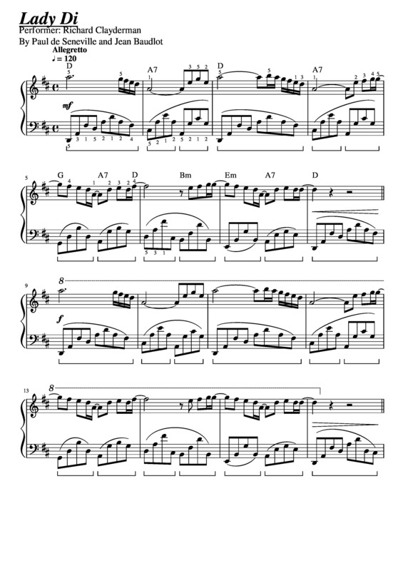 Partitura da música Lady Di v.2