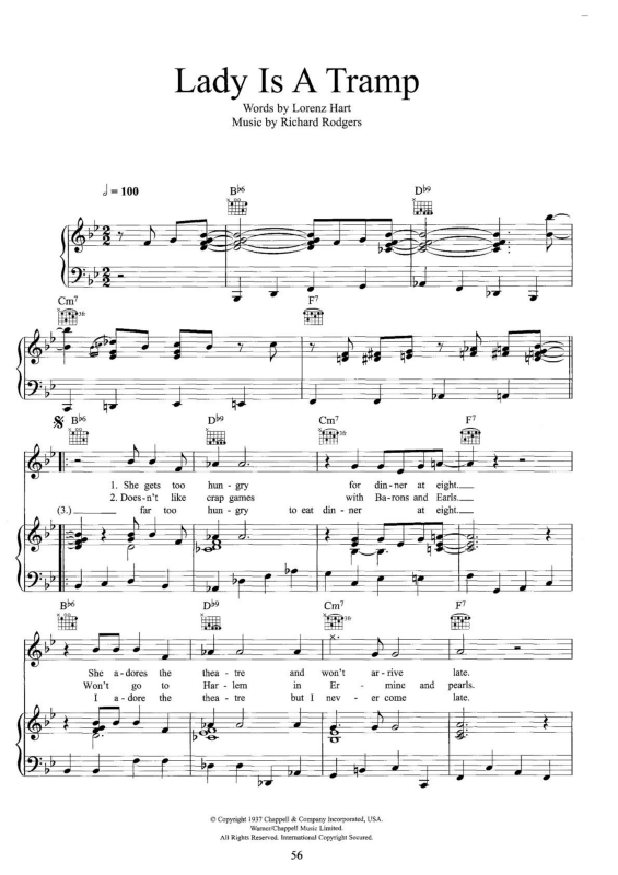 Partitura da música Lady Is a Tramp