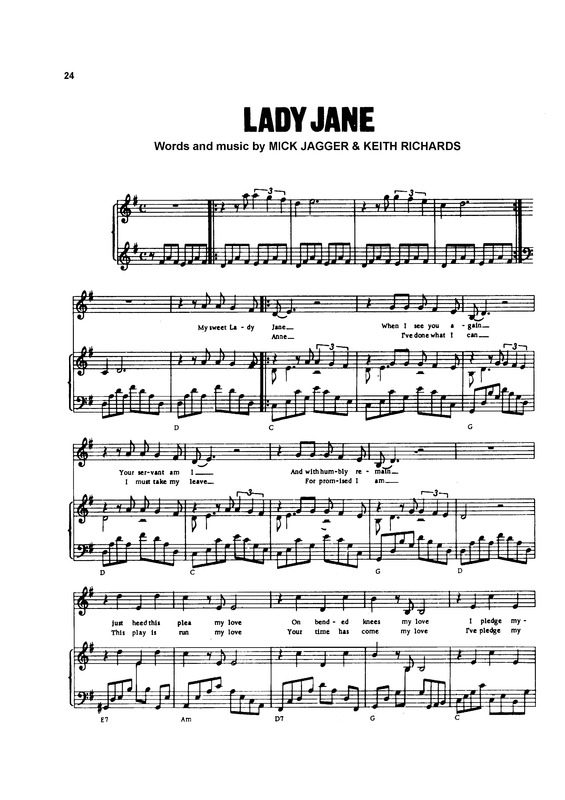 Partitura da música Lady Jane