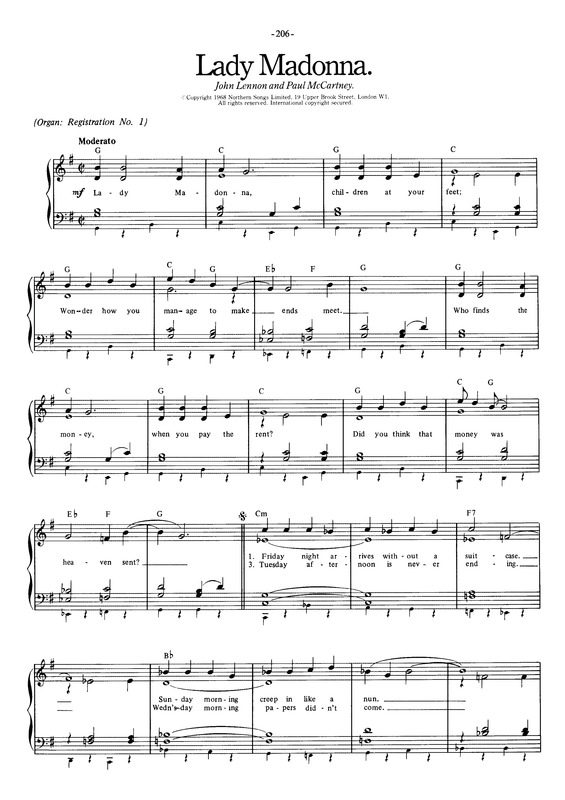 Partitura da música Lady Madonna v.5