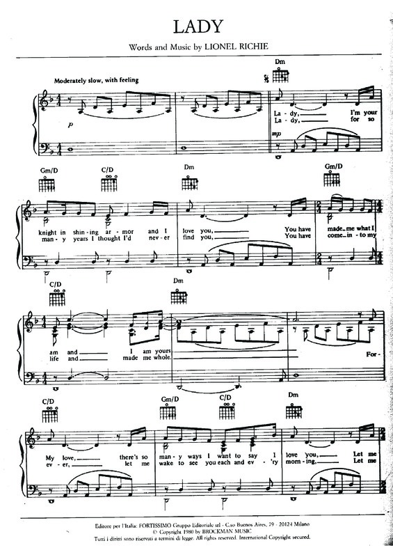 Partitura da música Lady v.6