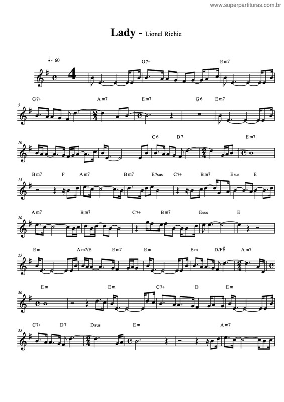 Partitura da música Lady v.7