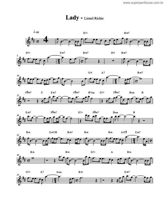 Partitura da música Lady