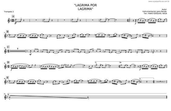 Partitura da música Lágrima Por Lágrima – Karla