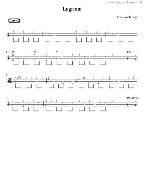 Partitura da música Lagrima v.10