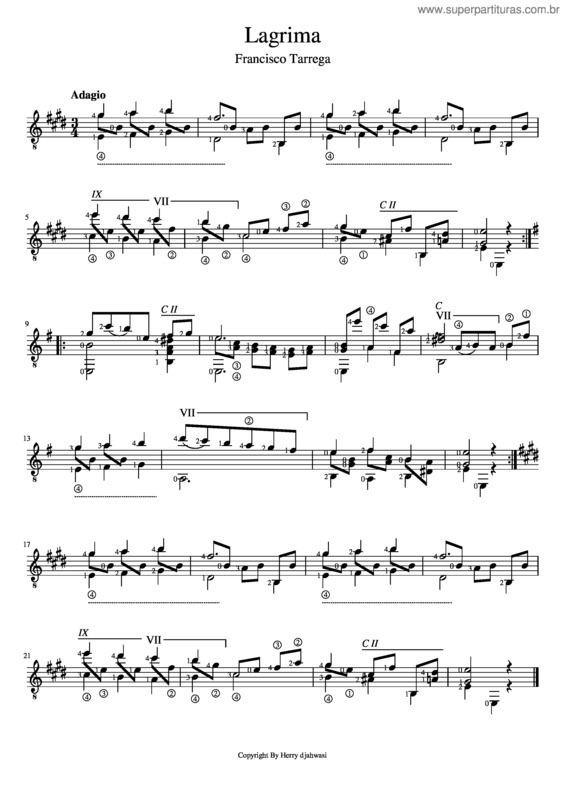Partitura da música Lagrima v.11