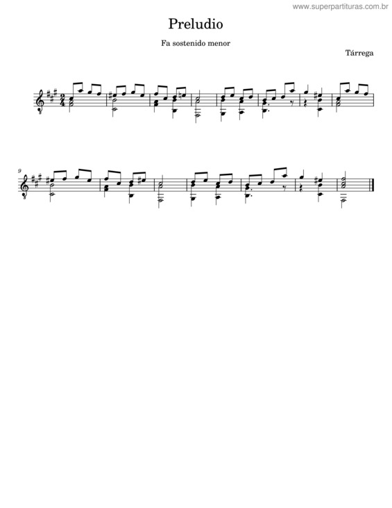 Partitura da música Lágrima v.16
