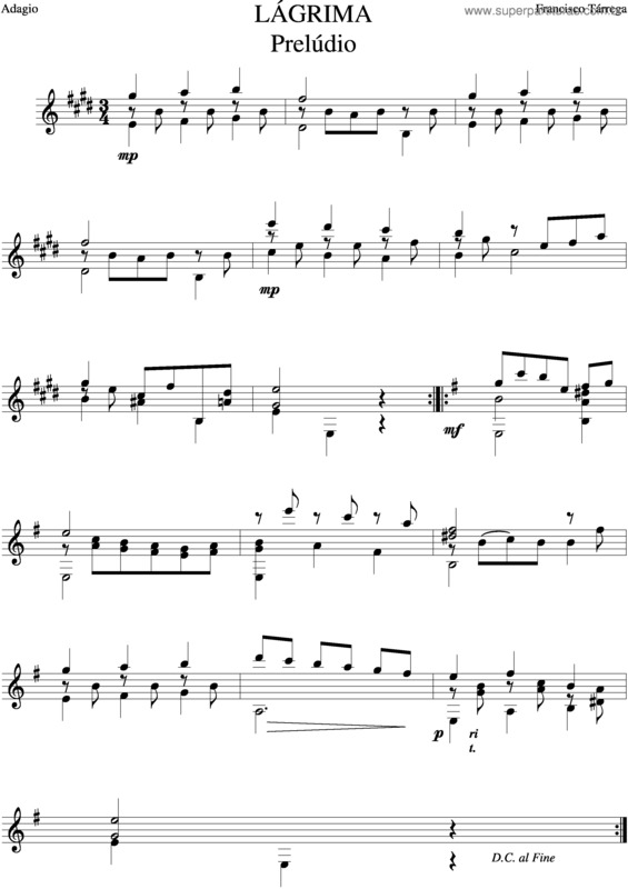 Partitura da música Lagrima v.4
