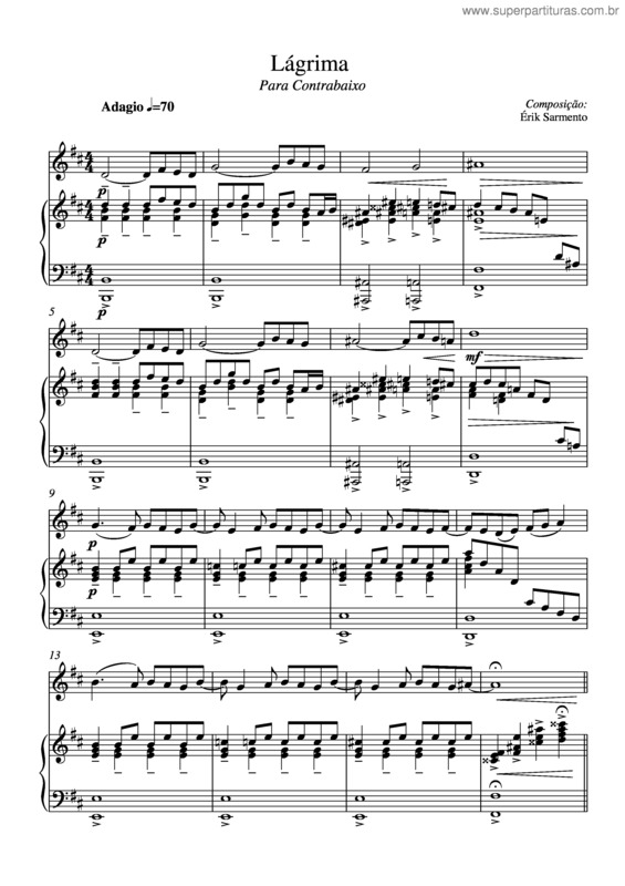 Partitura da música Lágrima