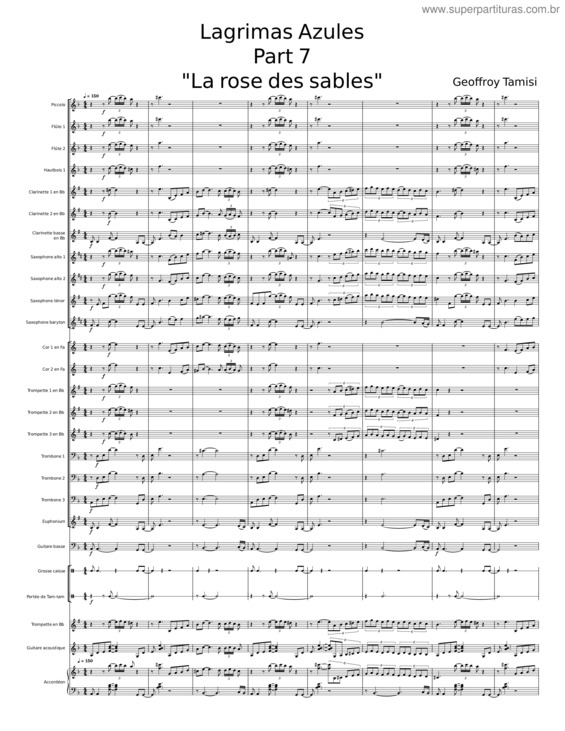 Partitura da música Lagrimas Azules – Geoffroy Tamisier