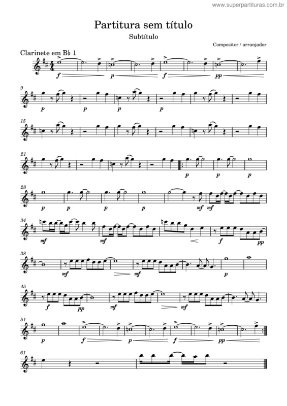 Partitura da música Lagrimas–Clarinete_Em_Bb_1