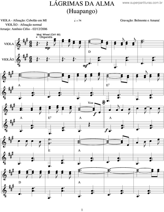 Partitura da música Lágrimas Da Alma