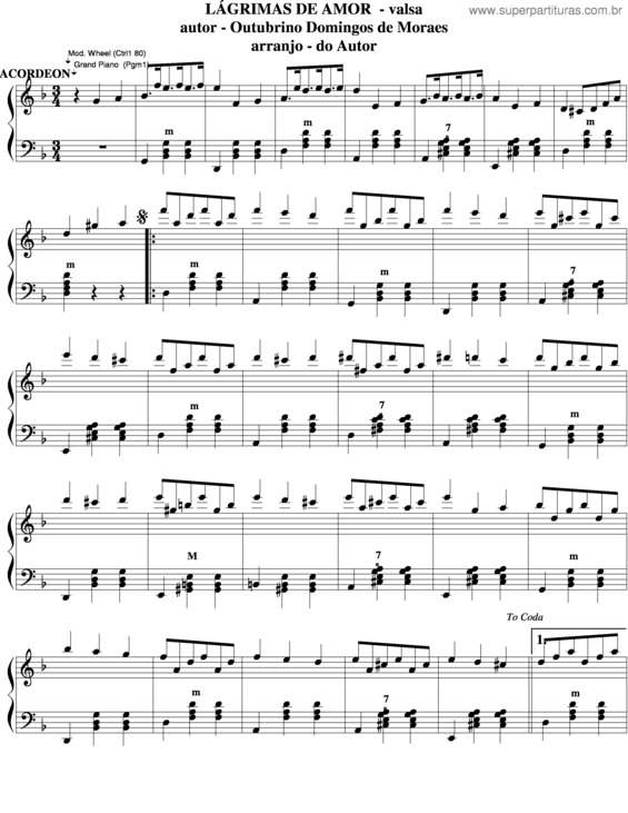 Partitura da música Lágrimas De Amor v.3