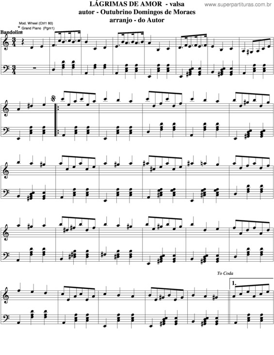 Partitura da música Lágrimas De Amor v.5