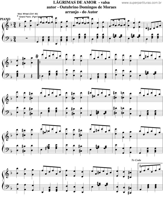 Partitura da música Lágrimas De Amor v.6