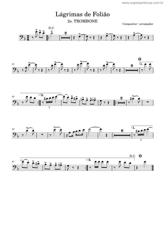 Partitura da música Lágrimas De Folião v.2