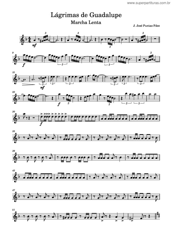 Partitura da música Lagrimas De Guadalupe – Juan José Puntas Fernandez
