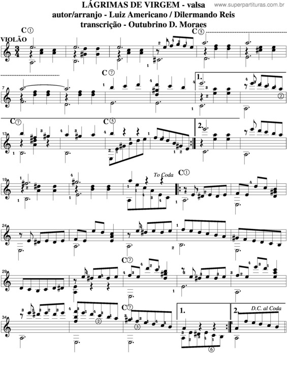 Partitura da música Lágrimas De Virgem v.8