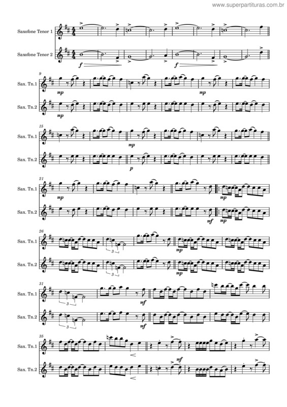 Partitura da música Lagrimas E Chuva – Sax Tenor 1.2