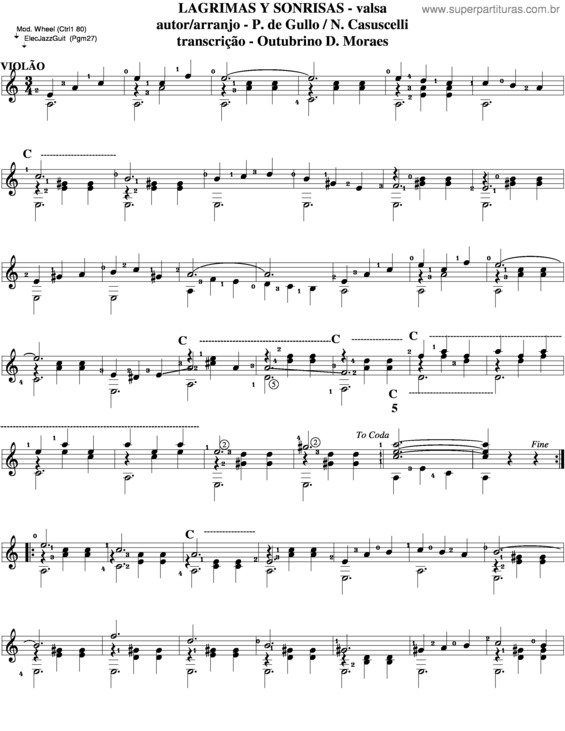 Partitura da música Lagrimas E Sonrisas v.2