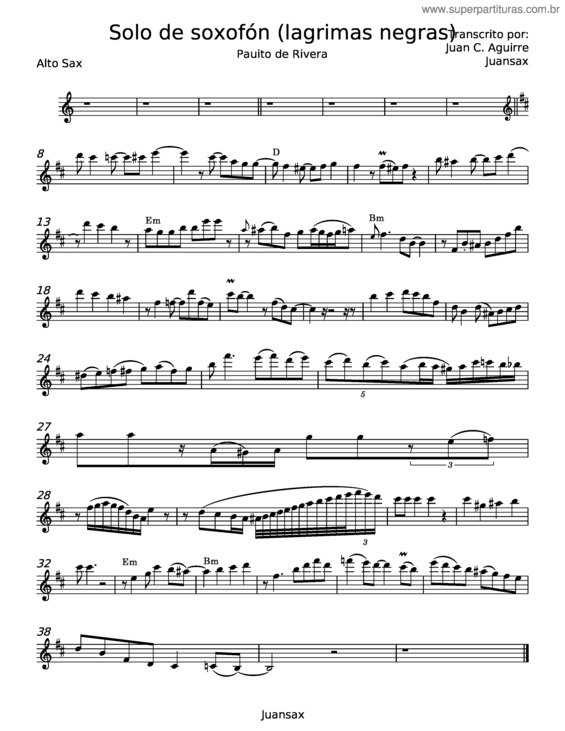 Partitura da música Lágrimas Negras – Miguel Matamoros v.5