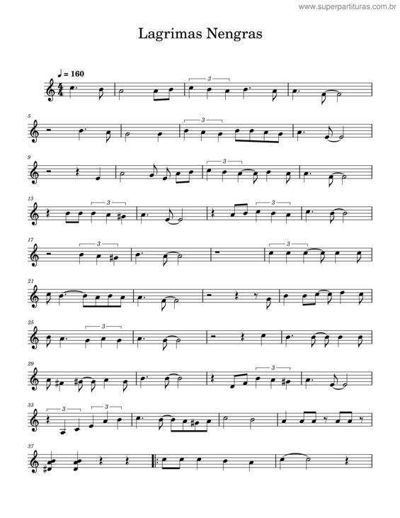 Partitura da música Lagrimas Negras – Score – Bob Sharman