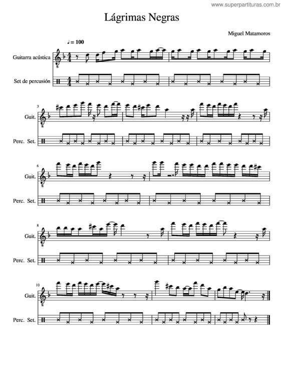 Partitura da música Lágrimas Negras v.3