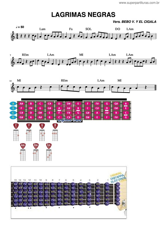 Partitura da música Lagrimas Negras v.5